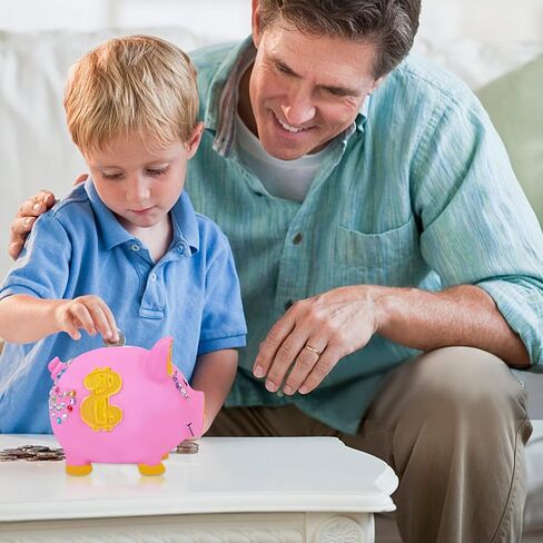 WEBEEDY Paint 2 Unbreakable Piggy Banks Money Box Craft Kit with 2 Paintbrushes, 12 Paint Colors and Stickers in Saudi Arabia