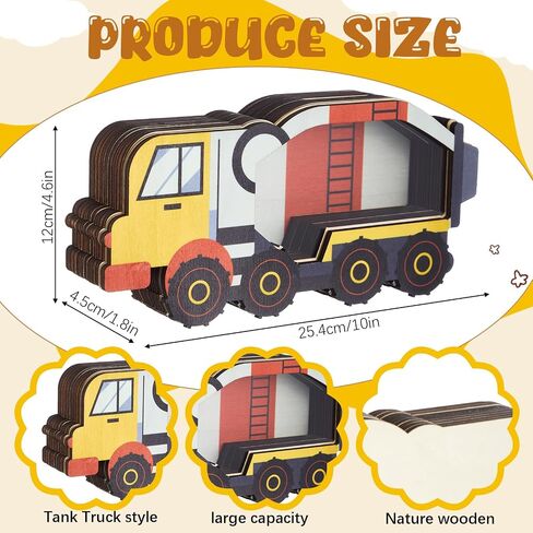 Maxdot Wooden Tank Truck Bank Piggy Bank Window Window Bank Piggy Bank للأطفال in Saudi Arabia