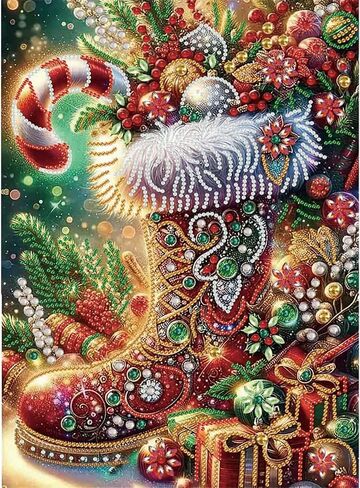 مجموعات الطلاء الماس في Wavaiov Christmas للبالغين ، فني شتاء من المناظر الطبيعية للفنون الماس للمبتدئين ، DIY الحفر الكاملة RHINESTONE DOTS GEM GEM CRAFT FOR Home Decor 12x12inch in Kuwait