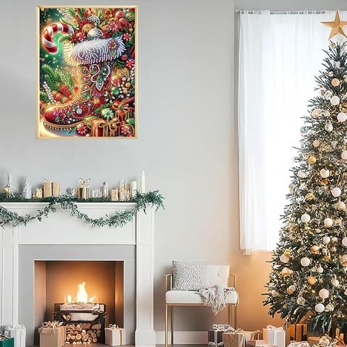 مجموعات الطلاء الماس في Wavaiov Christmas للبالغين ، فني شتاء من المناظر الطبيعية للفنون الماس للمبتدئين ، DIY الحفر الكاملة RHINESTONE DOTS GEM GEM CRAFT FOR Home Decor 12x12inch in Kuwait