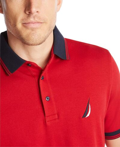 Nautica Men's Short Sleeve 100% Cotton Tipped Polo Shirt in Saudi Arabia