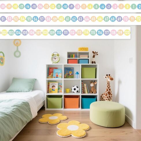Number Line for Classroom Wall -20 to 120 Bulletin Board Border for Classroom Wall Decoration 32.5ft 1 Roll Math Classes Decor (Colorful) in Saudi Arabia