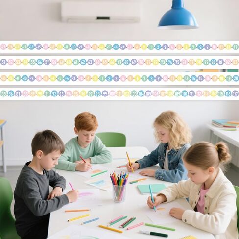 Number Line for Classroom Wall -20 to 120 Bulletin Board Border for Classroom Wall Decoration 32.5ft 1 Roll Math Classes Decor (Colorful) in Saudi Arabia