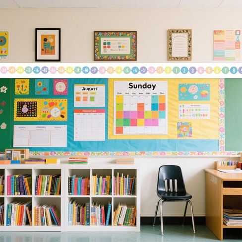 Number Line for Classroom Wall -20 to 120 Bulletin Board Border for Classroom Wall Decoration 32.5ft 1 Roll Math Classes Decor (Colorful) in Saudi Arabia