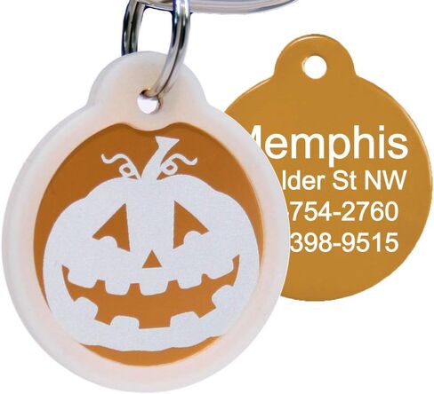 GoTags Personalized Dog ID Tag - 4 Lines Custom Engraved Text, Glow in The Dark Silencer for Protection in Saudi Arabia