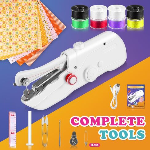 Handheld Sewing Machine - Portable Mini Sewing Machines for Beginners, Quick Stitching with Accessory Kit, Electric Sewing Machine for DIY Projects at Home or Travel in Saudi Arabia