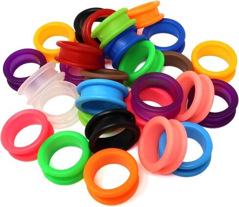 HONBAY 28pcs مقص السيليكون الناعم حلقات أصابع الاصبعات إدراج إدراج القص الإبهام الإبهام حلقة أصابع الدائري محافظات مقص لمقصات الشعر الحلاق مقص الكلب Cat Cat Pet Hairs Shears in Saudi Arabia
