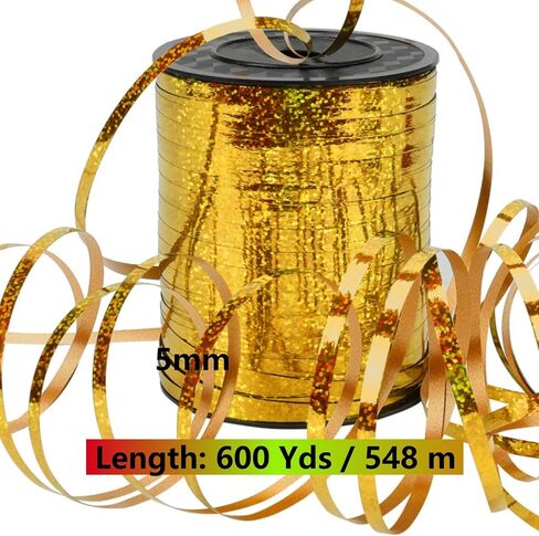 600 ياردة الشريط الشباك ، شريط رول بالون سلسلة وأقواس للهدية عيد ميلاد عيد ميلاد الزهور الزهور الفنون الزهور ديكور (أسود) in Kuwait