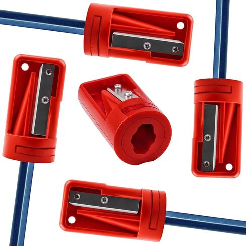 4 Pack Red Carpenter Pencil Sharpener - Manual Portable Woodworking Pencil Sharpeners - Contractor Pencils Sharpening Cutter Tool for Contractors, Woodworking, Travel, School & Office in Saudi Arabia