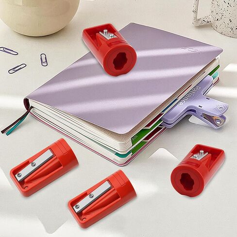4 Pack Red Carpenter Pencil Sharpener - Manual Portable Woodworking Pencil Sharpeners - Contractor Pencils Sharpening Cutter Tool for Contractors, Woodworking, Travel, School & Office in Saudi Arabia