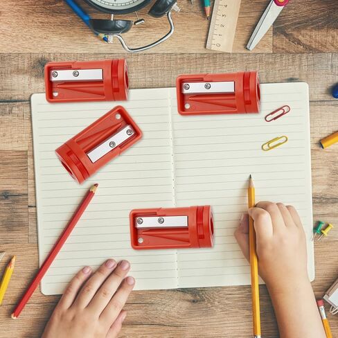 4 Pack Red Carpenter Pencil Sharpener - Manual Portable Woodworking Pencil Sharpeners - Contractor Pencils Sharpening Cutter Tool for Contractors, Woodworking, Travel, School & Office in Saudi Arabia