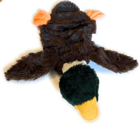 لعبة Duck Dog Plush ، تصميم بدون أشياء مع صرير ، بني وخضراء in Saudi Arabia