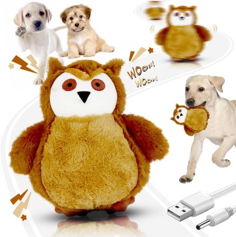 Interactive Dog Toys Rechargeable Moving Puppy Toys to Keep Them Busy, Touch Activated Puppy Toys, Puppy Dog Birthday Gifts, Electric Plush Entertainment Toy for Small & Medium Dogs in Kuwait
