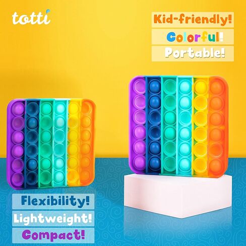 All-New Totti Pop Fidget Toy 2 Pack Set Satisfying Big Push Pop Bubble Fidget Sensory Toy Stress and Anxiety Relief Novelty Gift for Both Kids & Adults in Saudi Arabia