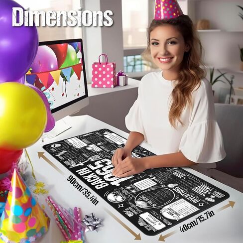 40th Birthday Gifts for Men - 1985 Desk Mat Featuring Fun Birth Year Facts - Large Desk Pad Mat Personalized Birthday Gift - Non Slip Office and Home Desk Cushioned Cover Pad for Keyboard and Mouse in Saudi Arabia