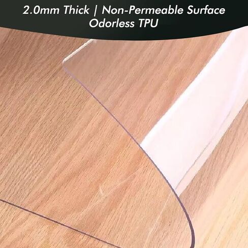 سميك 2.0 مم ، TPU DESK DESK MAT 24 × 16 بوصة ، واقي طاولة غير سام وغير انزلاق لمكتب دراسة للأطفال ، وسادة مكتب صافية خالية من BPA ، سهلة التنظيف الصديقة للبيئة. in Saudi Arabia