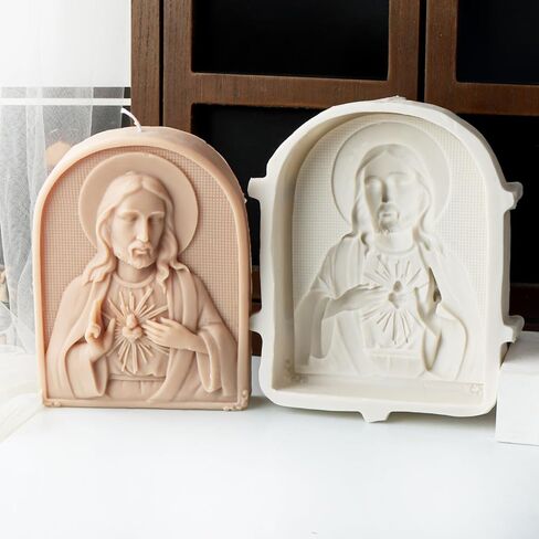 Arch Shape Candle Mold, Nativity Scene Silicone Mold for Fondant, Chocolate, Soy Wax Candle, Sculpture, Gypsum, Epoxy Resin Casting, Religious Decor (C) in Kuwait