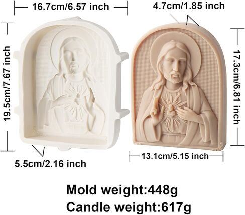 Arch Shape Candle Mold, Nativity Scene Silicone Mold for Fondant, Chocolate, Soy Wax Candle, Sculpture, Gypsum, Epoxy Resin Casting, Religious Decor (C) in Kuwait