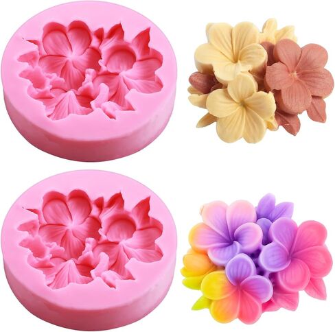 2PCS Flower Silicone Mold 3D Cute Flower Resin Candle Molds for Candle Making for Epoxy Resin Wax Soap Clay Plaster Tealight Candles Crafts Casting Home Décor Handmade Gifts in Kuwait