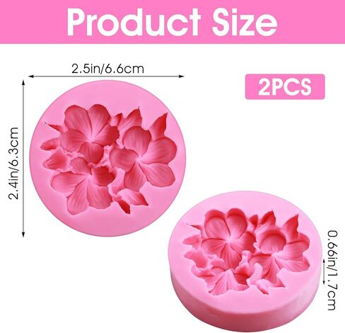 2PCS Flower Silicone Mold 3D Cute Flower Resin Candle Molds for Candle Making for Epoxy Resin Wax Soap Clay Plaster Tealight Candles Crafts Casting Home Décor Handmade Gifts in Kuwait