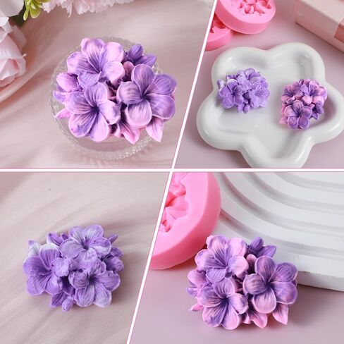 2PCS Flower Silicone Mold 3D Cute Flower Resin Candle Molds for Candle Making for Epoxy Resin Wax Soap Clay Plaster Tealight Candles Crafts Casting Home Décor Handmade Gifts in Kuwait