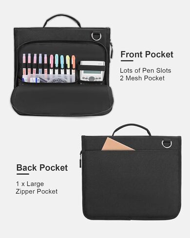 2 Inch 3-Ring Zipper Binder with Shoulder Strap, O-Ring Zip Up Binder with 500 Sheet Capacity, Compatible with 13" MacBook/Tablet, for School, Office (Black) in Saudi Arabia