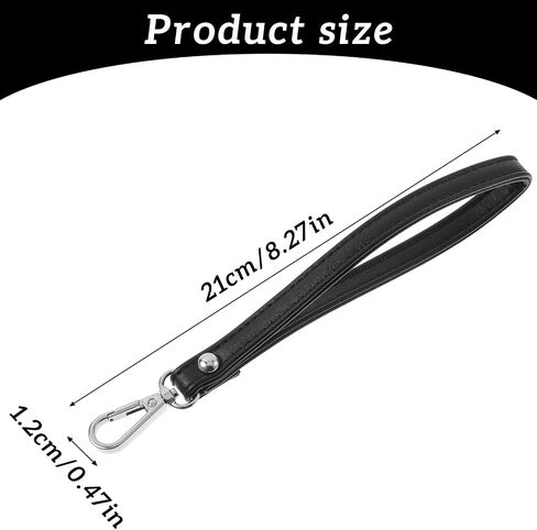 Wristlet Strap PU Leather Hand Wrist Strap Lanyard Black Purse Chain Hand Strap Replacement in Saudi Arabia