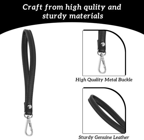 Wristlet Strap PU Leather Hand Wrist Strap Lanyard Black Purse Chain Hand Strap Replacement in Saudi Arabia