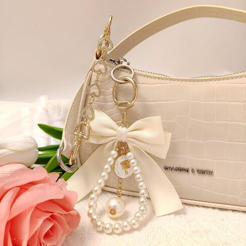 4Pcs Purse Extender Chain & Bow Keychain Kit, 2 Extender Chains & 2 Bow Charms,Handbag Strap Extenders Purse Charms in Kuwait