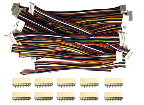 20 Pairs Mini Micro JST SH 1.0mm 10Pin Male to Male Connector, JST 1.0mm Pitch Male Female Connector Plug with 10cm 28AWG Wires Cables in Kuwait