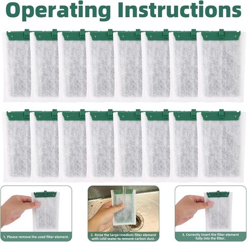 16pcs Medium Replacement Filter Cartridges Compatible with Tetra Whisper Bio-Bag, Fish Tank Parts Accessories for 10i IQ10 PF10 ReptoFilter, 5-10 Gallon Aquarium Filter Cartridges in Saudi Arabia