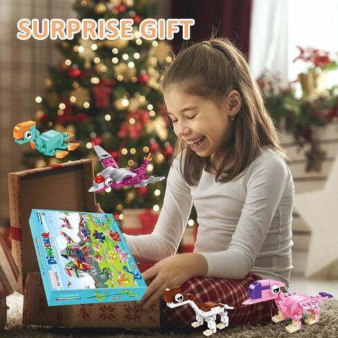 12 Packs Party Favors for Kids - 12 in 1 Dinosaur Animals Building Blocks Sets, Featuring 25 Designs for Classroom Prizes Goodie Bag Fillers Birthday Easter Gifts for Kids Boys Girls 6+ in Kuwait