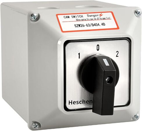 Universal Rotary Changeover Switch SZW26-63/D404.4D 660V 63A ON-OFF-ON 3 Position 4 Phase 4NO+4NC 16 Terminals CE with Master Switch Exterior Box LW28-63/4 in Saudi Arabia