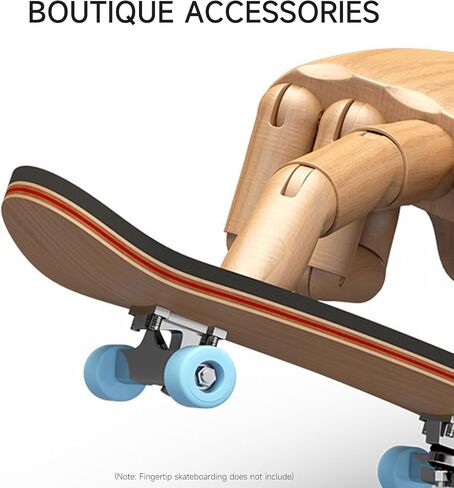 Premium Wooden Fingerboard Deck - Includes Prolific Foam Tape & Multicolour Wheels, The Classic - 30mm x 100mm - Pre-Drilled Holes Size (164PCS Finger Skateboard DIY Set) in Saudi Arabia