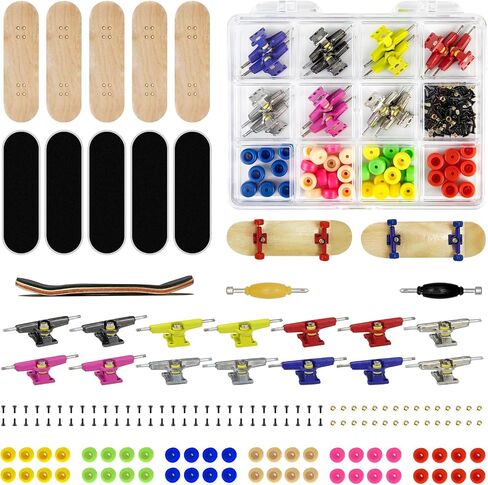 Premium Wooden Fingerboard Deck - Includes Prolific Foam Tape & Multicolour Wheels, The Classic - 30mm x 100mm - Pre-Drilled Holes Size (164PCS Finger Skateboard DIY Set) in Saudi Arabia