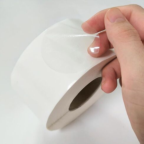 Clear Circle Stickers, 1 Inch, 1000 Pieces, Waterproof Adhesive Dots for Envelopes and Packaging in Kuwait