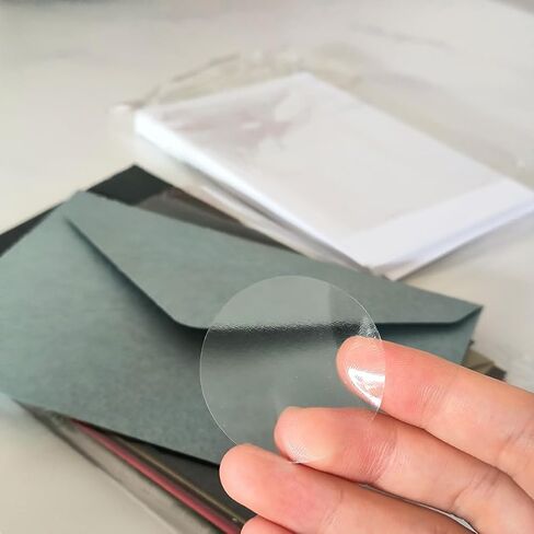Clear Circle Stickers, 1 Inch, 1000 Pieces, Waterproof Adhesive Dots for Envelopes and Packaging in Kuwait