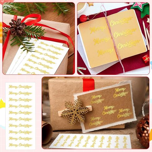 200 PCS 20 ورقة ذهبية ، ملصقات عيد ميلاد مجردة عيد ميلاد سعيد نصوص عيد الميلاد المصغرة ، ملصقات عيد الميلاد ذاتية التمسك بحرف اليدوية ، بطاقات العطلات in Saudi Arabia