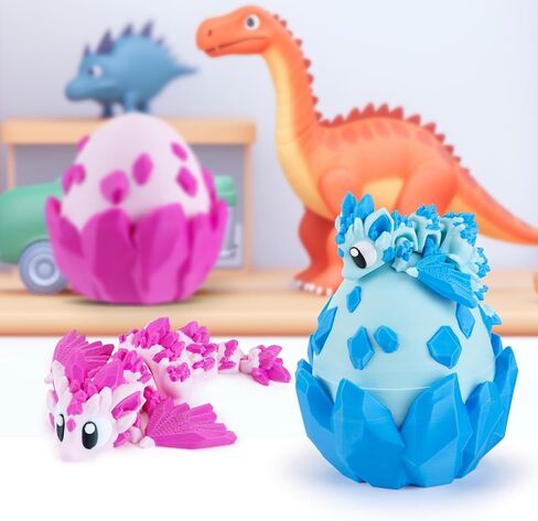 التنين ثلاثي الأبعاد المطبوع مع البيض ، والهدايا الباردة ، والهدايا الممتعة ، ولعب تململ للبالغين المراهقين المراهقين ديكور ديكور سلة عيد الفصح ، والأزرق in Kuwait