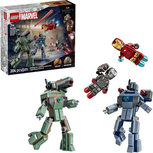 LEGO Marvel Iron Man & War Machine vs. Hammer Drones Building Toy - Pretend Play Set W/ 2 Toy Minifigures - Kids Building Blocks for Boys & Girls, Ages 7+ - Gift Idea for Birthdays - 76320 in Saudi Arabia