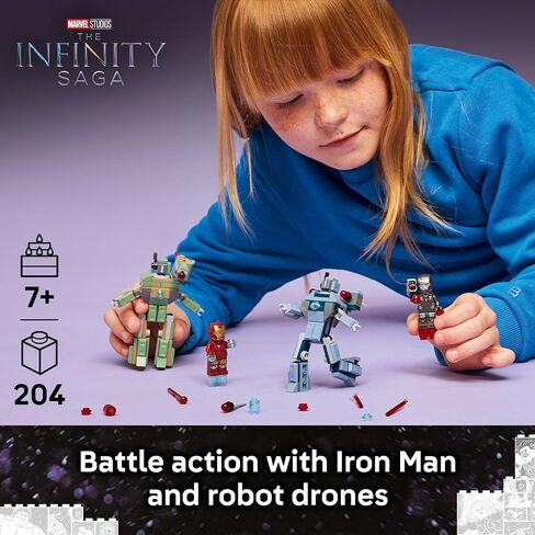 LEGO Marvel Iron Man & War Machine vs. Hammer Drones Building Toy - Pretend Play Set W/ 2 Toy Minifigures - Kids Building Blocks for Boys & Girls, Ages 7+ - Gift Idea for Birthdays - 76320 in Saudi Arabia