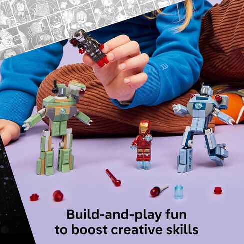 LEGO Marvel Iron Man & War Machine vs. Hammer Drones Building Toy - Pretend Play Set W/ 2 Toy Minifigures - Kids Building Blocks for Boys & Girls, Ages 7+ - Gift Idea for Birthdays - 76320 in Saudi Arabia