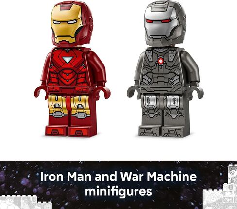 LEGO Marvel Iron Man & War Machine vs. Hammer Drones Building Toy - Pretend Play Set W/ 2 Toy Minifigures - Kids Building Blocks for Boys & Girls, Ages 7+ - Gift Idea for Birthdays - 76320 in Saudi Arabia