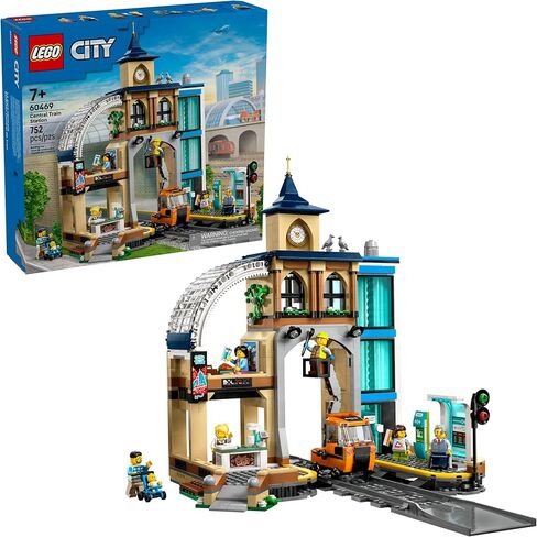 LEGO City Central Train Station Building Toy - Multi-Level Pretend Play Set for Boys & Girls, Ages 7+ - Building Blocks for Kids Who Love Train Sets - Gift Idea for Holidays & Birthdays - 60469 in Saudi Arabia