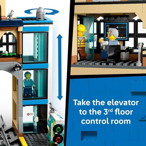 LEGO City Central Train Station Building Toy - Multi-Level Pretend Play Set for Boys & Girls, Ages 7+ - Building Blocks for Kids Who Love Train Sets - Gift Idea for Holidays & Birthdays - 60469 in Saudi Arabia