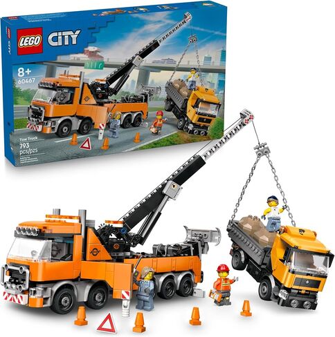 LEGO City Heavy-Duty Recovery Tow Truck with Crane Building Toy - Dump & Tow Truck Toys for Boys & Girls, Ages 8+ - Pretend Play Set for Kids - Gift Idea for Birthdays & Holidays - 60467 in Saudi Arabia