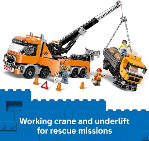 LEGO City Heavy-Duty Recovery Tow Truck with Crane Building Toy - Dump & Tow Truck Toys for Boys & Girls, Ages 8+ - Pretend Play Set for Kids - Gift Idea for Birthdays & Holidays - 60467 in Saudi Arabia