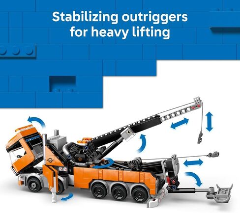 LEGO City Heavy-Duty Recovery Tow Truck with Crane Building Toy - Dump & Tow Truck Toys for Boys & Girls, Ages 8+ - Pretend Play Set for Kids - Gift Idea for Birthdays & Holidays - 60467 in Saudi Arabia