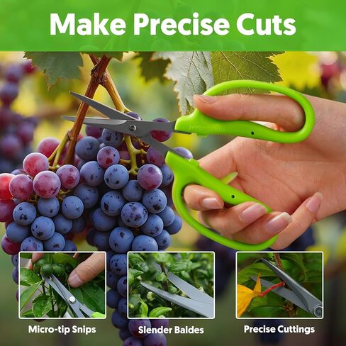 Garden Scissors, 6in Pruning Shears Snips Non-stick Coated Sharp Steel Blades - Gardening Tools Garden Shears for Plants Herb Flowers in Grow Tent and Hydroponics, Curved Blade in Saudi Arabia