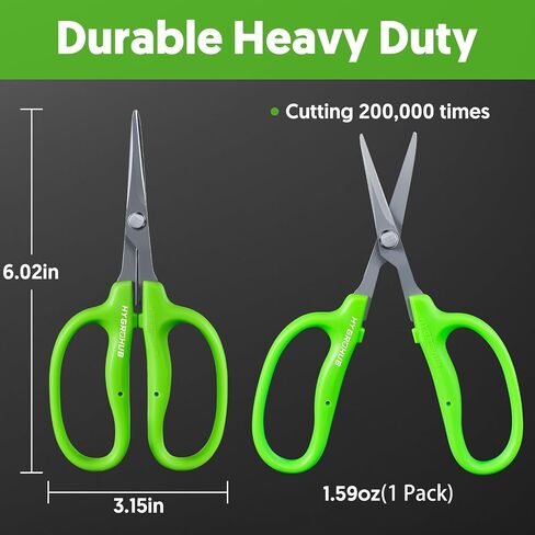 Garden Scissors, 6in Pruning Shears Snips Non-stick Coated Sharp Steel Blades - Gardening Tools Garden Shears for Plants Herb Flowers in Grow Tent and Hydroponics, Curved Blade in Saudi Arabia